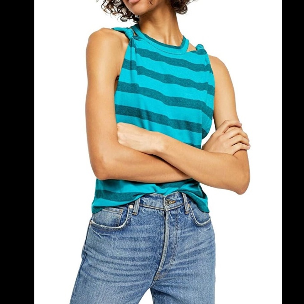 NWT Free People | Twist Tank Distressed Rawhem